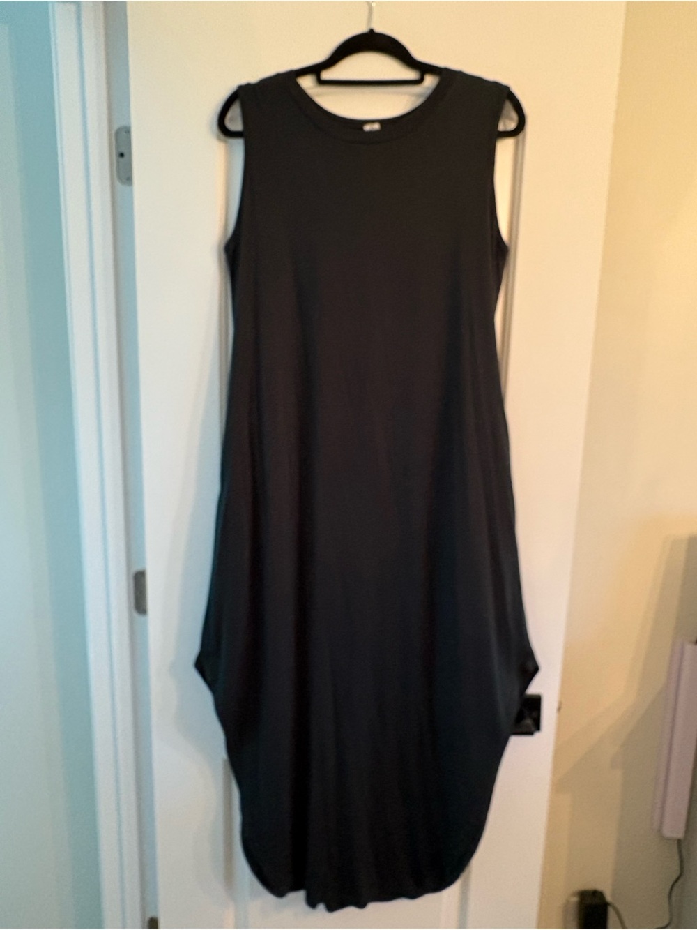 Sleeveless Black A-Line Midi Dress